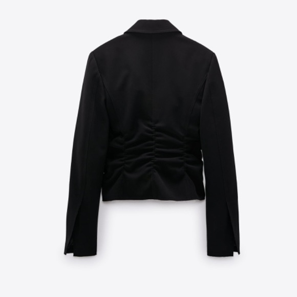 Zara ruched black blazer - Picture 3 of 4
